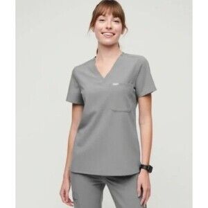 Figs Catarina One-Pocket Technical Collection Gray Scrubs Top Size XL NWT